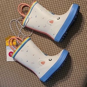New with tags! Cat & Jack Kids size 5 Unicorn 🦄 stars waterproof rain boots